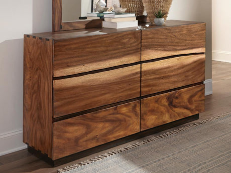 Winslow Smokey Walnut and Coffee Bean 6-Drawer Dresser by Coaster at Eve Furniture