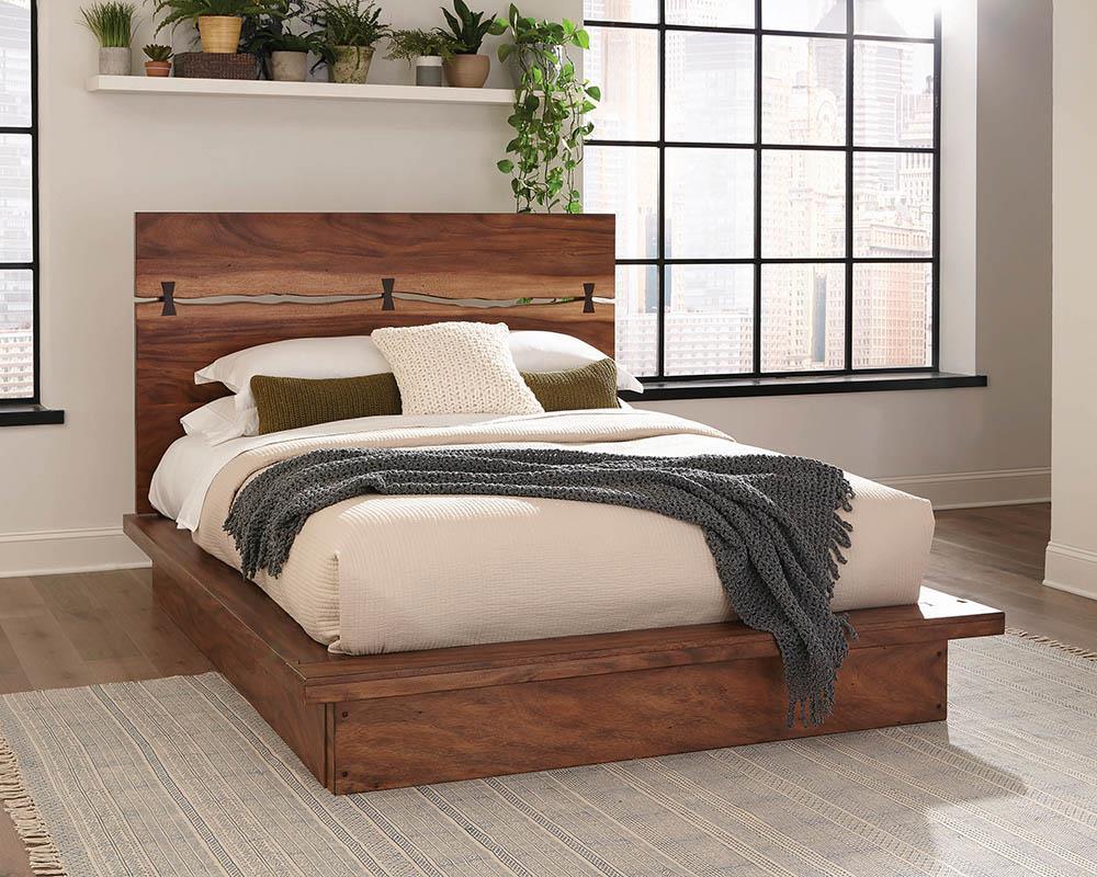 Winslow Smokey Walnut and Coffee Bean Eastern King Bed by Coaster at Eve Furniture