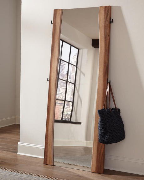 Winslow Smokey Walnut and Coffee Bean Standing Mirror by Coaster at Eve Furniture