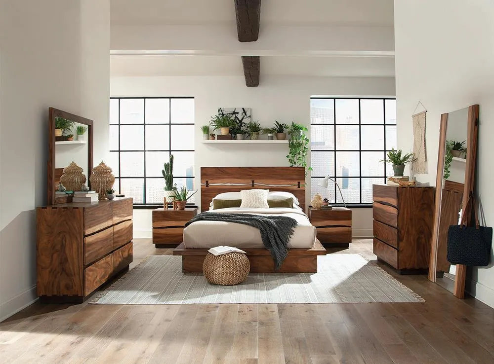Winslow Smokey Walnut and Coffee Bean Storage Eastern King Bed by Coaster at Eve Furniture