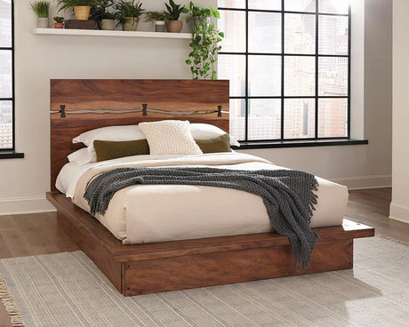 Winslow Smokey Walnut/Coffee Bean Queen Bed by Coaster at Eve Furniture