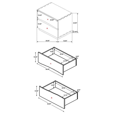 Winslow Walnut/Coffee Bean 5-Piece California King Bedroom Set by Coaster at Eve Furniture