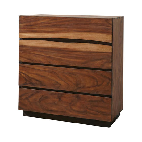 Winslow Smokey Walnut and Coffee Bean 4-Drawer Chest by Coaster at Eve Furniture
