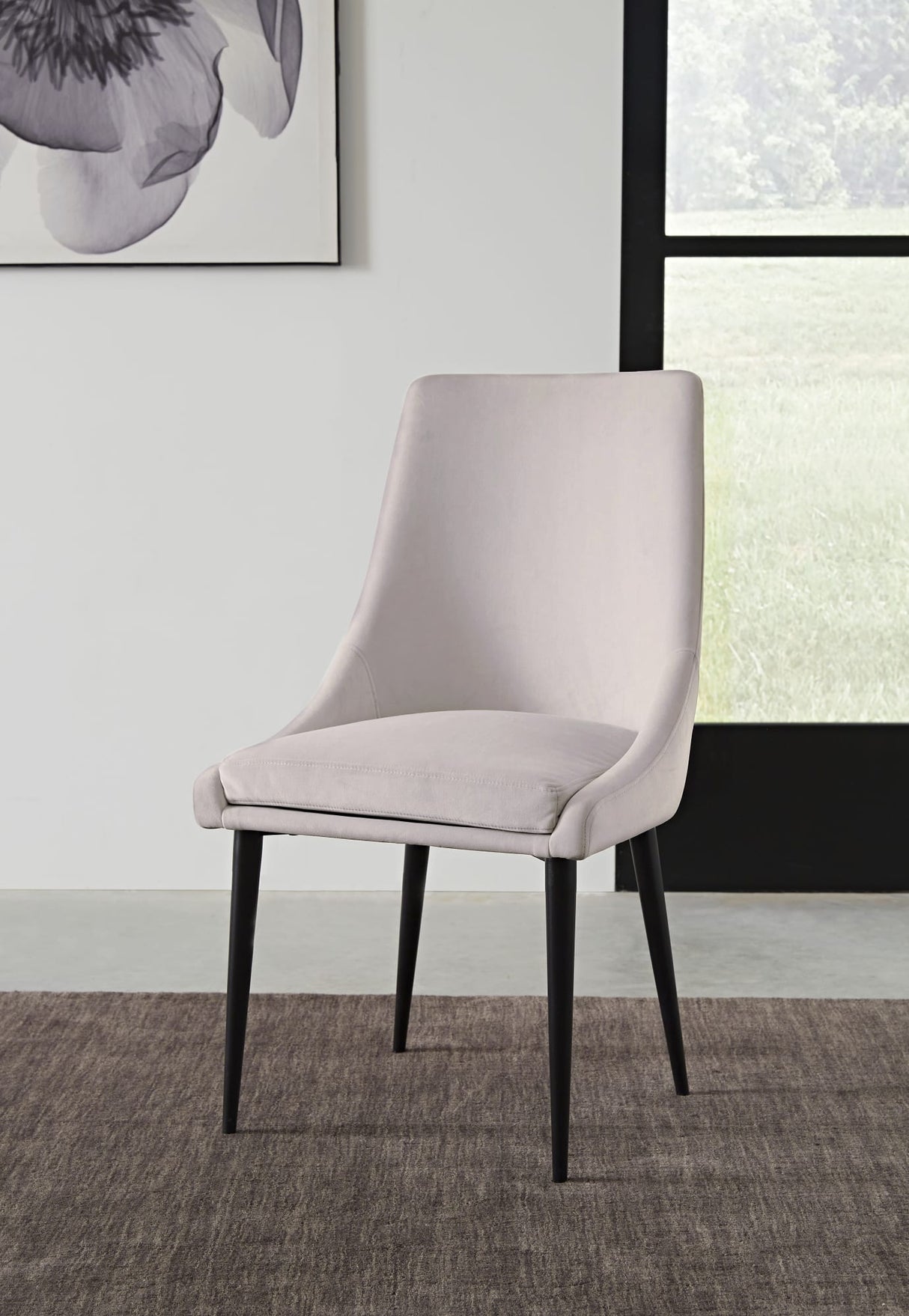 Winston Ash Grey/Black Upholstered Metal Leg Dining Chair (Set of 2) by Modus Furniture at Eve Furniture