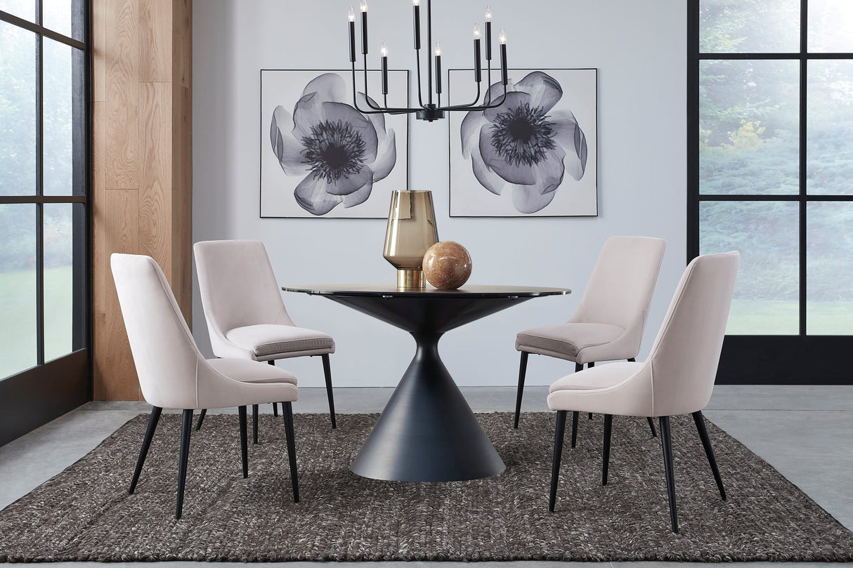 Winston Ash Grey/Black Upholstered Metal Leg Dining Chair (Set of 2) by Modus Furniture at Eve Furniture