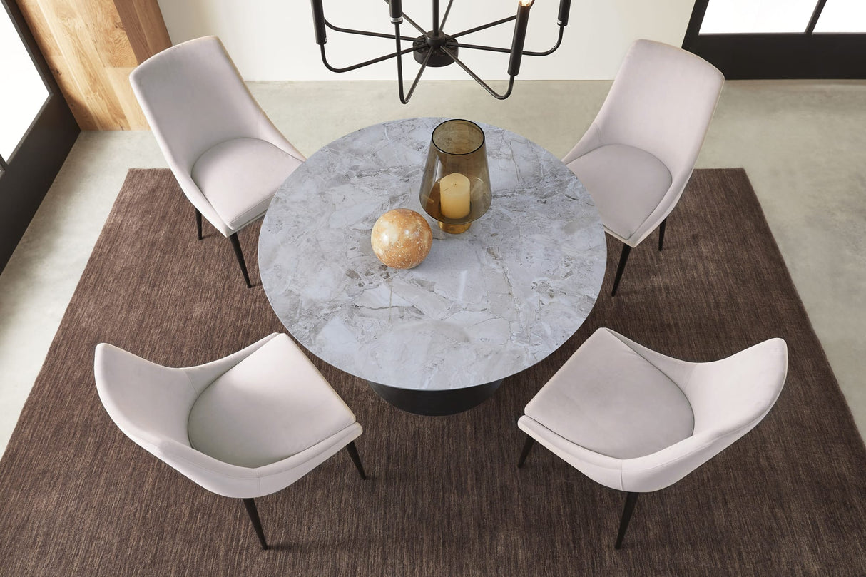 Winston Ash Grey/Black Upholstered Metal Leg Dining Chair (Set of 2) by Modus Furniture at Eve Furniture