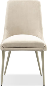 Winston Cream/Champagne Upholstered Metal Leg Dining Chair (Set of 2)