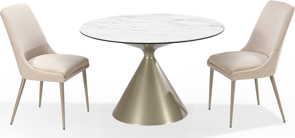 Winston Cream/Champagne Upholstered Metal Leg Dining Chair (Set of 2)