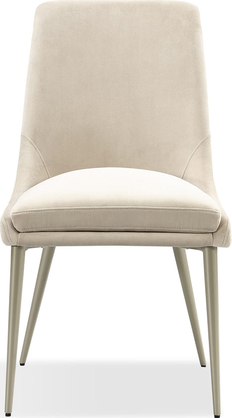 Winston Cream/Champagne Upholstered Metal Leg Dining Chair (Set of 2) by Modus Furniture at Eve Furniture