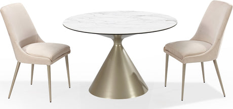 Winston Cream/Champagne Upholstered Metal Leg Dining Chair (Set of 2) by Modus Furniture at Eve Furniture