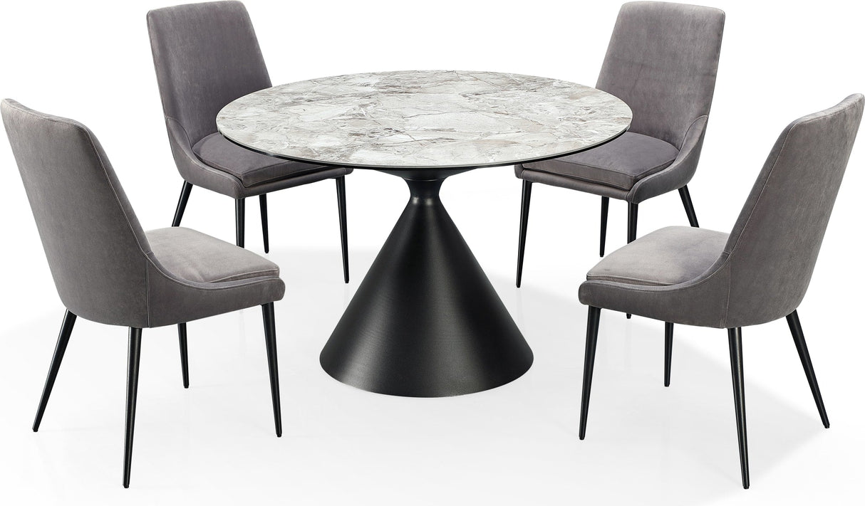 Winston Grigio Stone Top Metal Base Round Dining Table by Modus Furniture at Eve Furniture