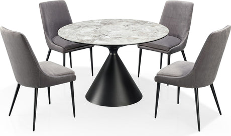 Winston Grigio Stone Top Metal Base Round Dining Table by Modus Furniture at Eve Furniture