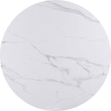 Winston Oat Milk/Champagne Stone Top Metal Base Round Dining Table by Modus Furniture at Eve Furniture
