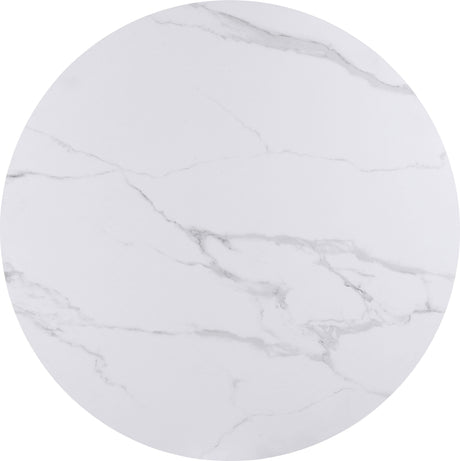 Winston Oat Milk/Champagne Stone Top Metal Base Round Dining Table by Modus Furniture at Eve Furniture