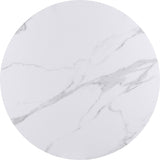 Winston Oat Milk/Champagne Stone Top Metal Base Round Dining Table by Modus Furniture at Eve Furniture