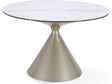 Winston Oat Milk/Champagne Stone Top Metal Base Round Dining Table by Modus Furniture at Eve Furniture