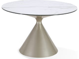 Winston Oat Milk/Champagne Stone Top Metal Base Round Dining Table by Modus Furniture at Eve Furniture