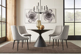 Winston Stone Top Metal Base Round Dining Table in Black by Modus Furniture at Eve Furniture