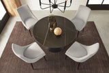 Winston Stone Top Metal Base Round Dining Table in Black by Modus Furniture at Eve Furniture