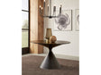 Winston Stone Top Metal Base Round Dining Table in Black by Modus Furniture at Eve Furniture