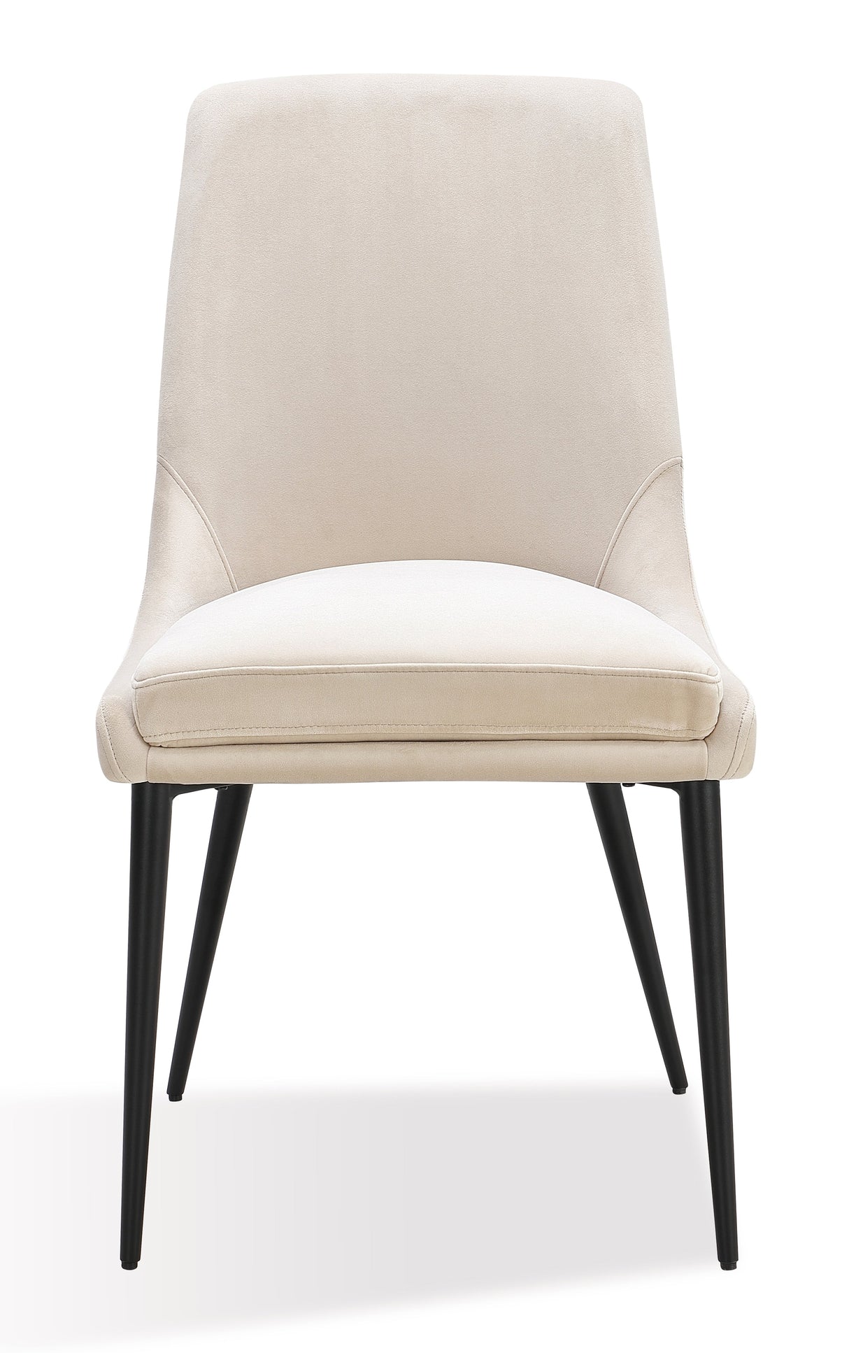 Winston Upholstered Metal Leg Dining Chair in Cream and Black (Set of 2) by Modus Furniture at Eve Furniture