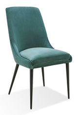 Winston Upholstered Metal Leg Dining Chair in Smoked Green and Black (Set of 2) by Modus Furniture at Eve Furniture