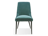 Winston Upholstered Metal Leg Dining Chair in Smoked Green and Black (Set of 2) by Modus Furniture at Eve Furniture