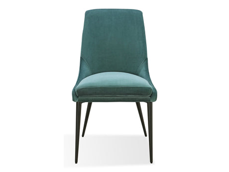 Winston Upholstered Metal Leg Dining Chair in Smoked Green and Black (Set of 2) by Modus Furniture at Eve Furniture