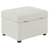 Winter Beige Upholstered Hydraulic Lift Top Storage Ottoman by Coaster at Eve Furniture