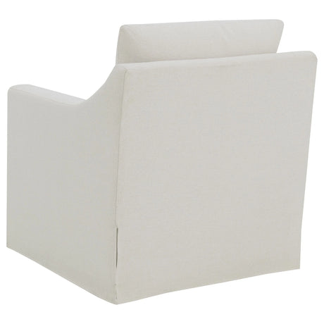 Winter Beige Upholstered Sloped Arm Accent Swivel Chair by Coaster at Eve Furniture