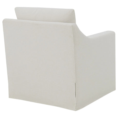 Winter Beige Upholstered Sloped Arm Accent Swivel Chair by Coaster at Eve Furniture