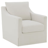 Winter Beige Upholstered Sloped Arm Accent Swivel Chair by Coaster at Eve Furniture