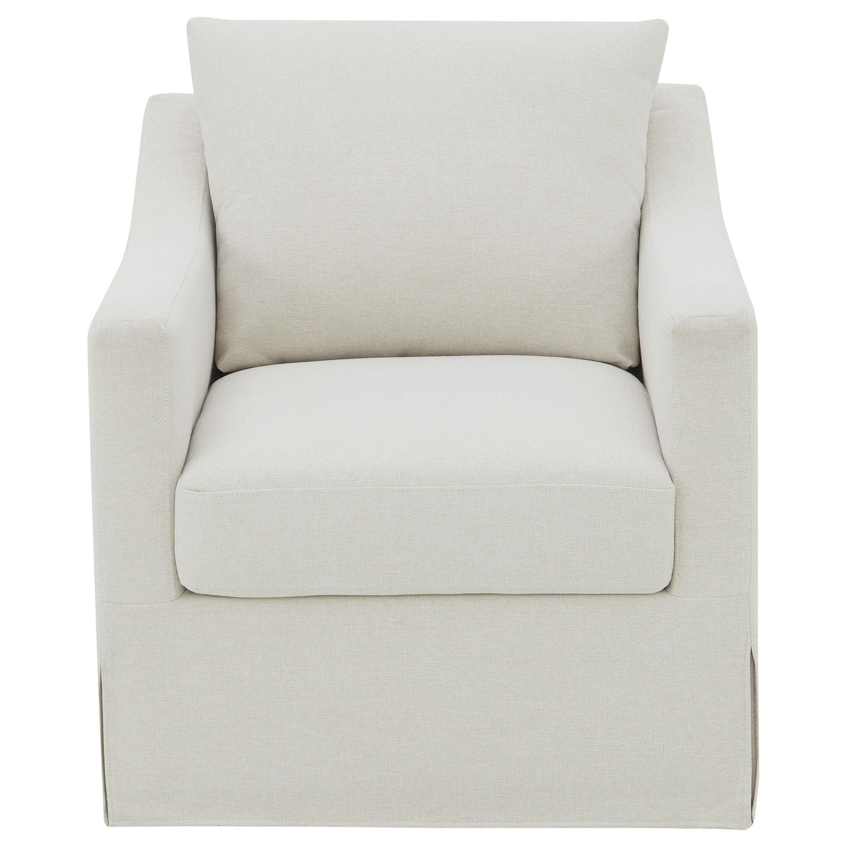 Winter Beige Upholstered Sloped Arm Accent Swivel Chair by Coaster at Eve Furniture