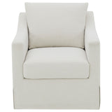 Winter Beige Upholstered Sloped Arm Accent Swivel Chair by Coaster at Eve Furniture