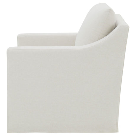 Winter Beige Upholstered Sloped Arm Accent Swivel Chair by Coaster at Eve Furniture