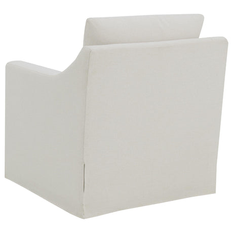 Winter Beige Upholstered Sloped Arm Accent Swivel Chair by Coaster at Eve Furniture