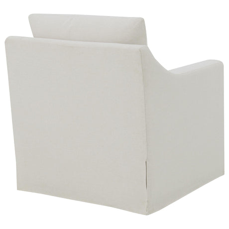 Winter Beige Upholstered Sloped Arm Accent Swivel Chair by Coaster at Eve Furniture