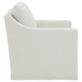 Winter Beige Upholstered Sloped Arm Accent Swivel Chair by Coaster at Eve Furniture