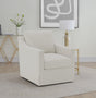 Winter Beige Upholstered Sloped Arm Accent Swivel Chair by Coaster at Eve Furniture