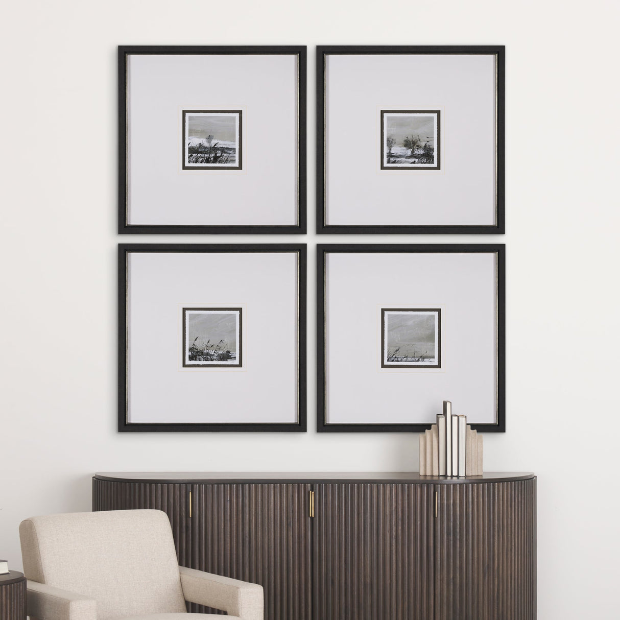 Winter Day III by Mercana Studio a Hand Embellished Textured Framed Art Print Matted under Glass by Mercana at Eve Furniture