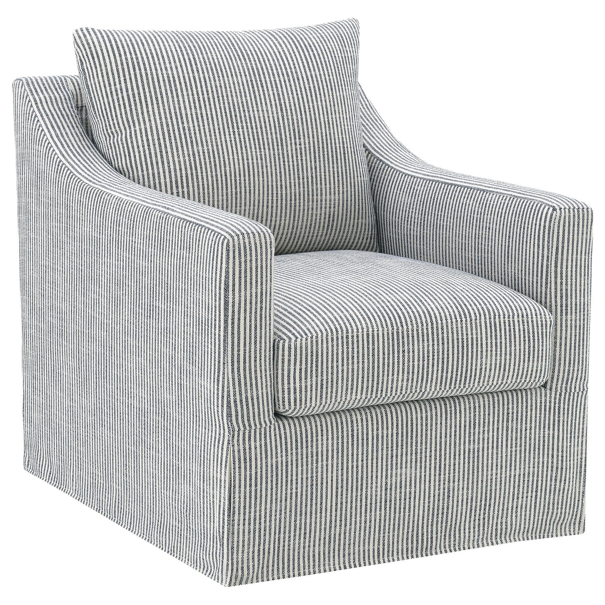 Winter Gray Upholstered Sloped Arm Accent Swivel Chair by Coaster at Eve Furniture