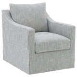 Winter Gray Upholstered Sloped Arm Accent Swivel Chair by Coaster at Eve Furniture