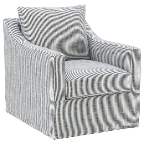 Winter Gray Upholstered Sloped Arm Accent Swivel Chair by Coaster at Eve Furniture
