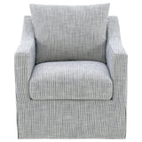 Winter Gray Upholstered Sloped Arm Accent Swivel Chair by Coaster at Eve Furniture