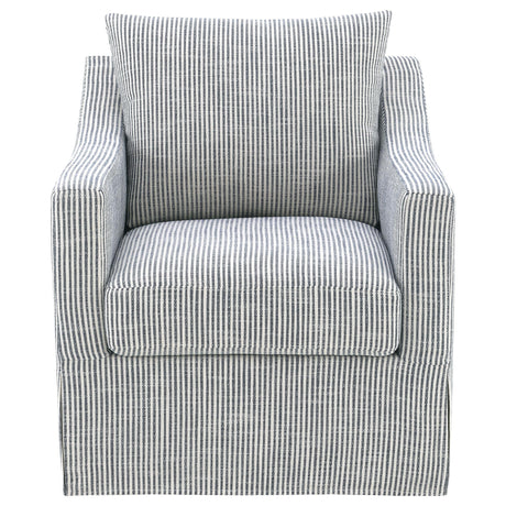 Winter Gray Upholstered Sloped Arm Accent Swivel Chair by Coaster at Eve Furniture