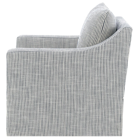 Winter Gray Upholstered Sloped Arm Accent Swivel Chair by Coaster at Eve Furniture
