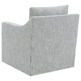 Winter Gray Upholstered Sloped Arm Accent Swivel Chair by Coaster at Eve Furniture