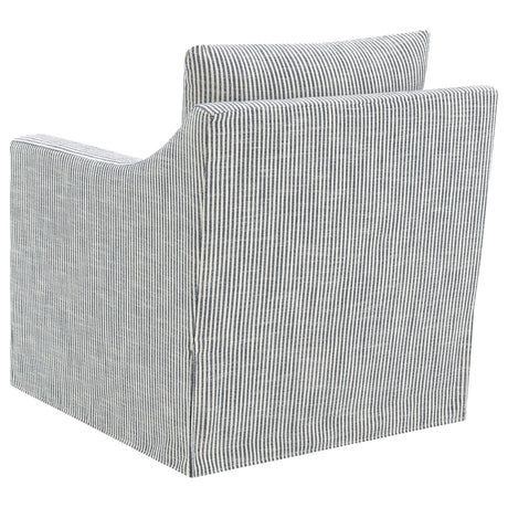 Winter Gray Upholstered Sloped Arm Accent Swivel Chair by Coaster at Eve Furniture