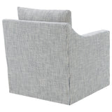 Winter Gray Upholstered Sloped Arm Accent Swivel Chair by Coaster at Eve Furniture
