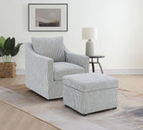 Winter Gray Upholstered Sloped Arm Accent Swivel Chair by Coaster at Eve Furniture
